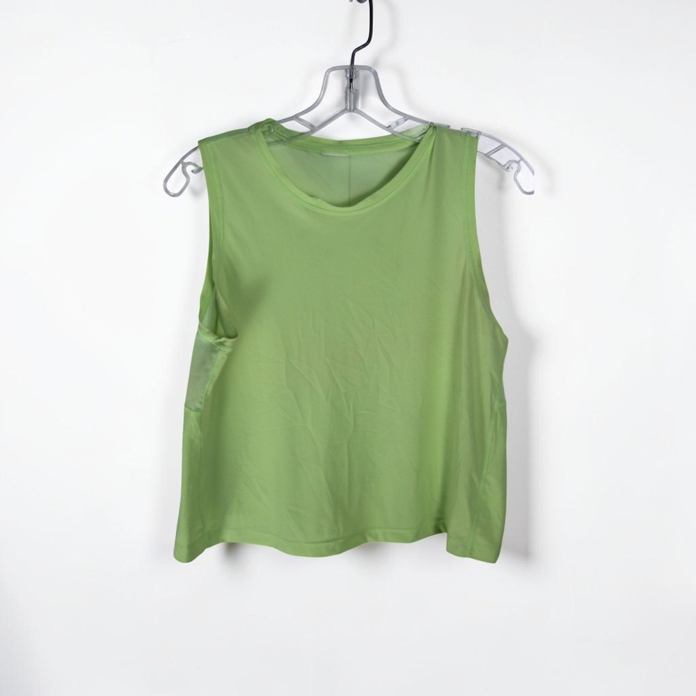 Women's Lime Green Mesh Back Athletic Tank Top Size M